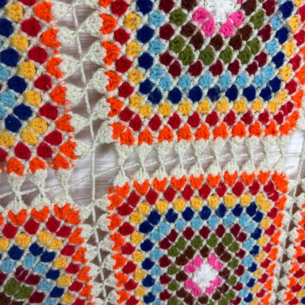 Colorful Granny Square Crochet Blanket - Picture 8 of 9
